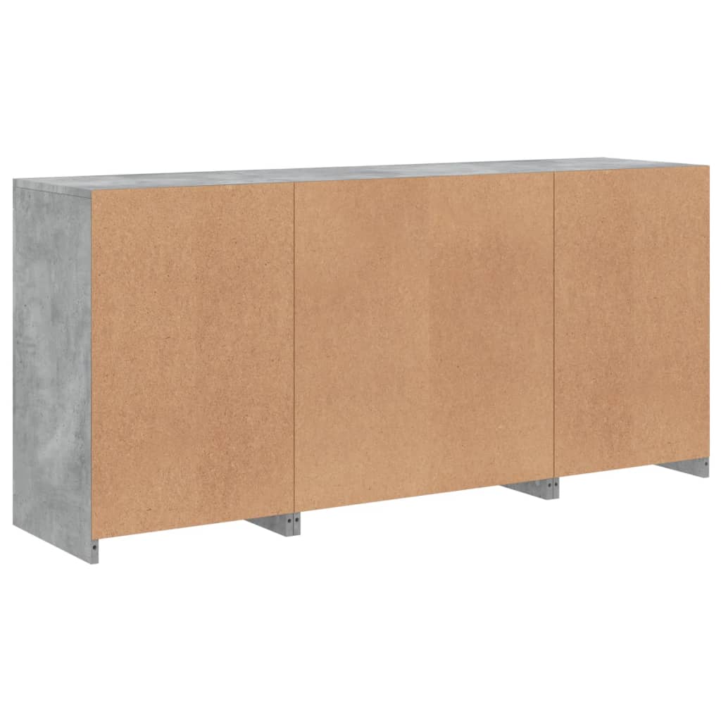vidaXL Sideboard with LED Lights Concrete Grey 142.5x37x67 cm