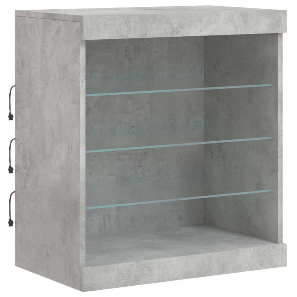 vidaXL Sideboard with LED Lights Concrete Grey 142,5x37x67 cm