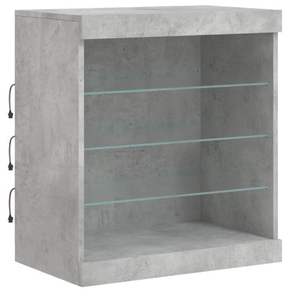 vidaXL Sideboard with LED Lights Concrete Grey 142,5x37x67 cm