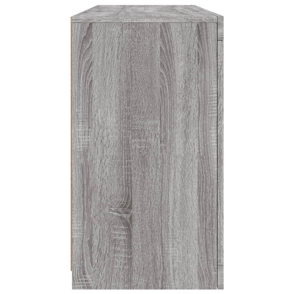 vidaXL Sideboard with LED Lights Grey Sonoma 142.5x37x67 cm