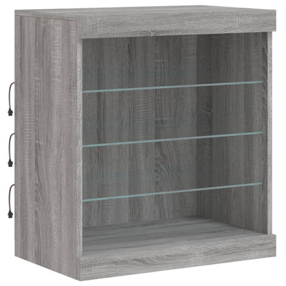vidaXL Sideboard with LED Lights Grey Sonoma 142.5x37x67 cm