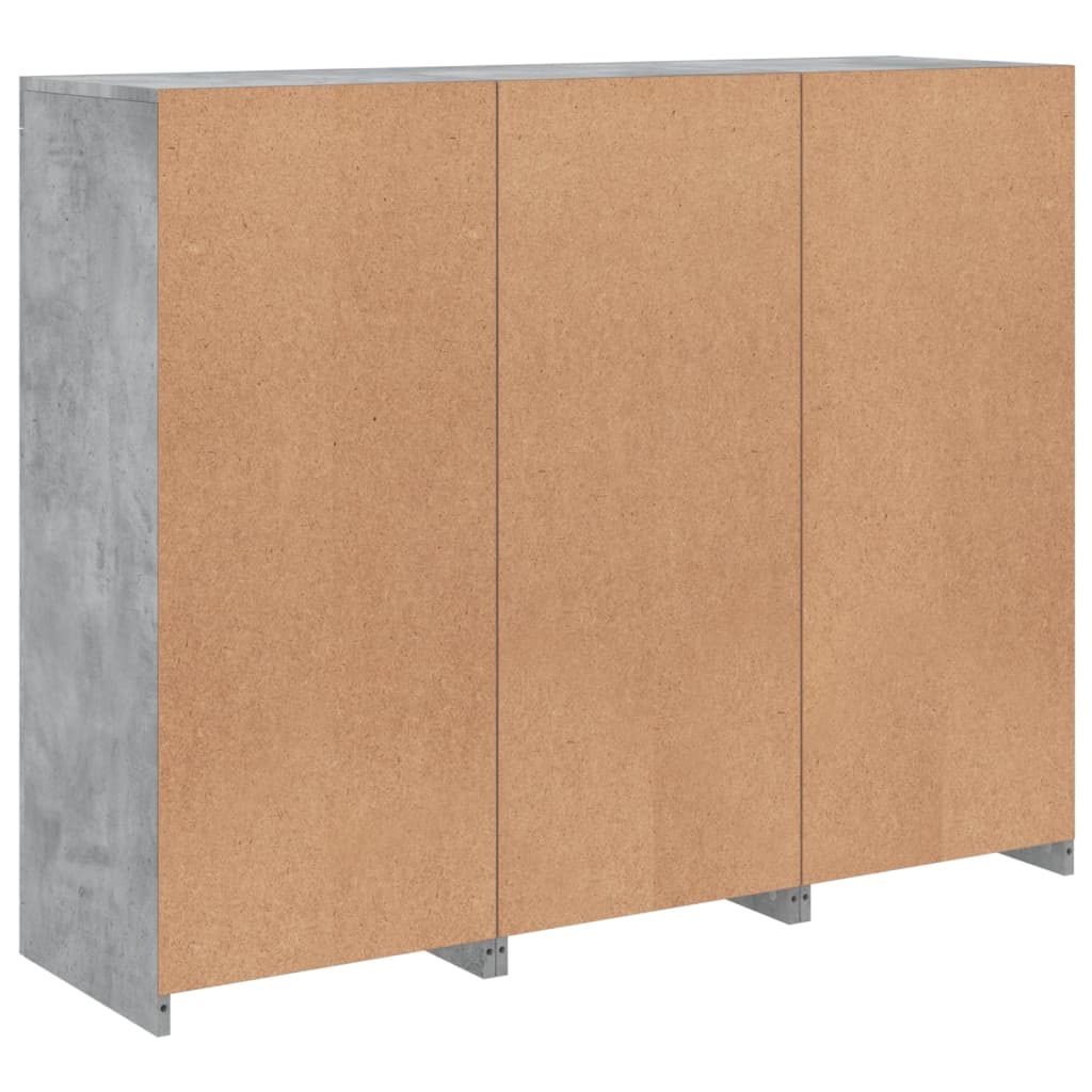 vidaXL Sideboards with LED Lights 3 pcs Concrete Grey Engineered Wood
