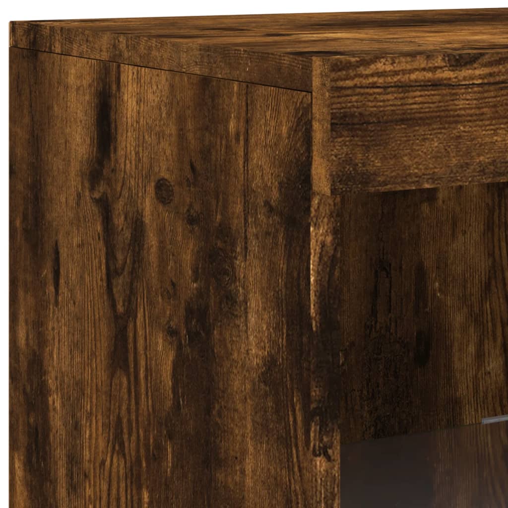 vidaXL Sideboards with LED Lights 3 pcs Smoked Oak Engineered Wood