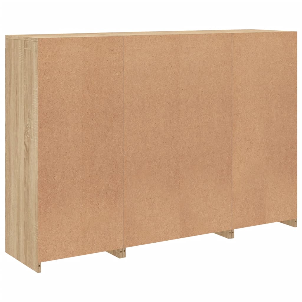 vidaXL Sideboards with LED Lights 3 pcs Sonoma Oak Engineered Wood