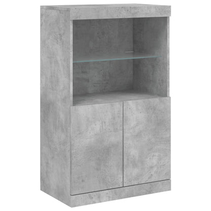 vidaXL Sideboards with LED Lights 3 pcs Concrete Grey Engineered Wood