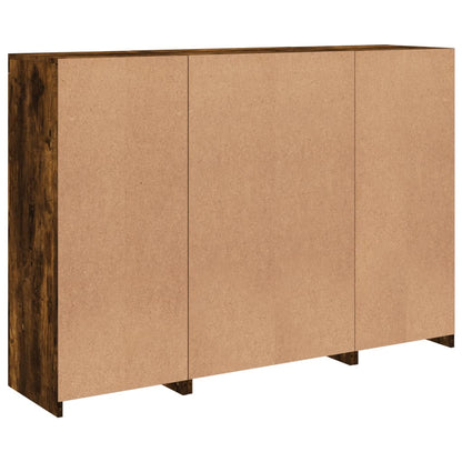 vidaXL Sideboards with LED Lights 3 pcs Smoked Oak Engineered Wood