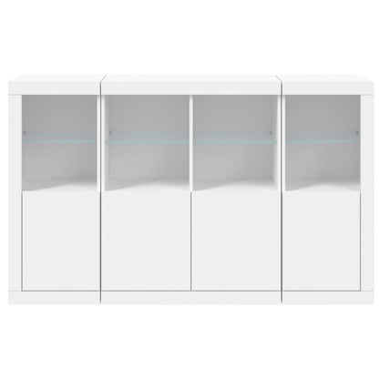vidaXL Sideboards with LED Lights 3 pcs White Engineered Wood