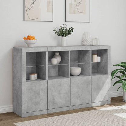 vidaXL Sideboards with LED Lights 3 pcs Concrete Grey Engineered Wood