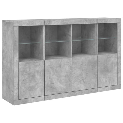 vidaXL Sideboards with LED Lights 3 pcs Concrete Grey Engineered Wood