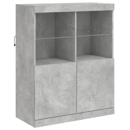 vidaXL Sideboards with LED Lights 3 pcs Concrete Grey Engineered Wood