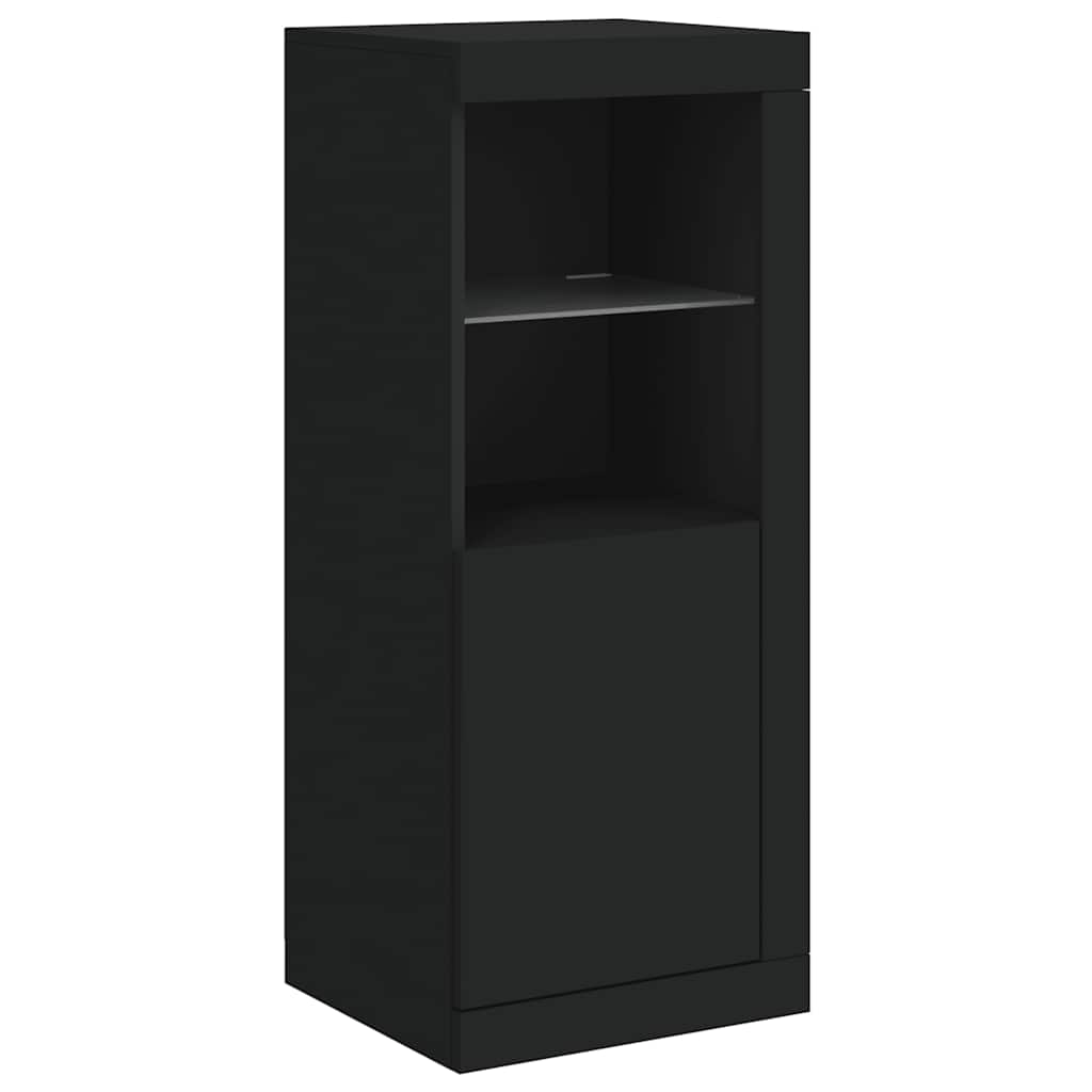 vidaXL Sideboards with LED Lights 3 pcs Black Engineered Wood