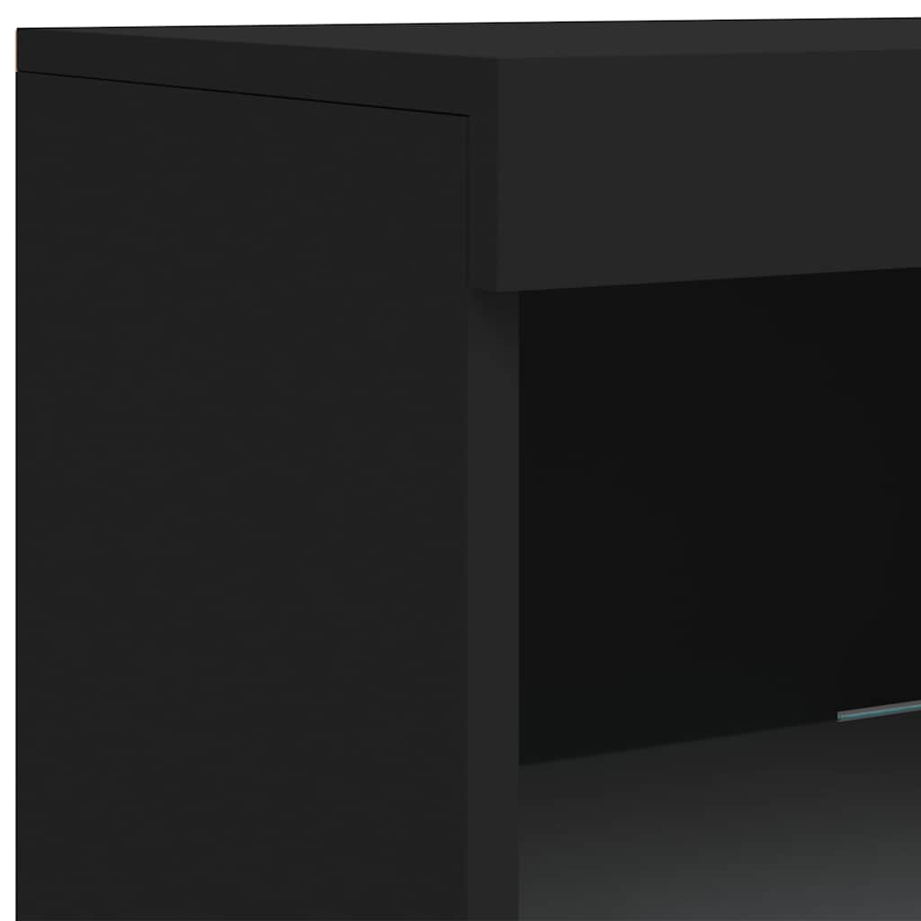 vidaXL Sideboards with LED Lights 3 pcs Black Engineered Wood