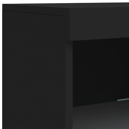 vidaXL Sideboards with LED Lights 3 pcs Black Engineered Wood