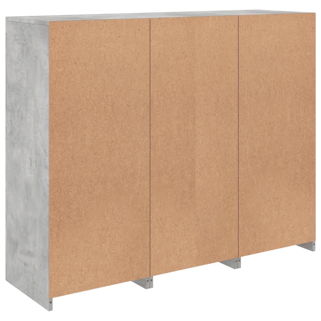 vidaXL Sideboards with LED Lights 3 pcs Concrete Grey Engineered Wood