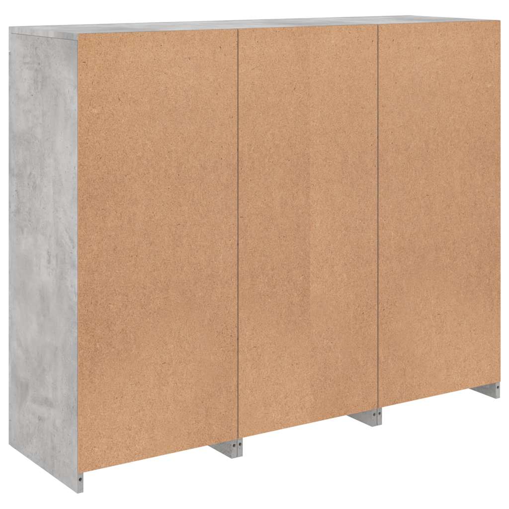 vidaXL Sideboards with LED Lights 3 pcs Concrete Grey Engineered Wood