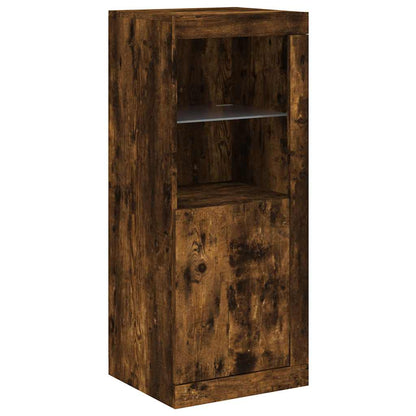 vidaXL Sideboards with LED Lights 3 pcs Smoked Oak Engineered Wood
