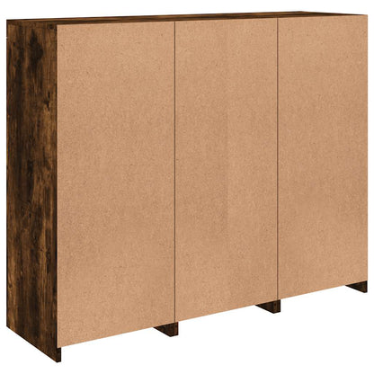 vidaXL Sideboards with LED Lights 3 pcs Smoked Oak Engineered Wood