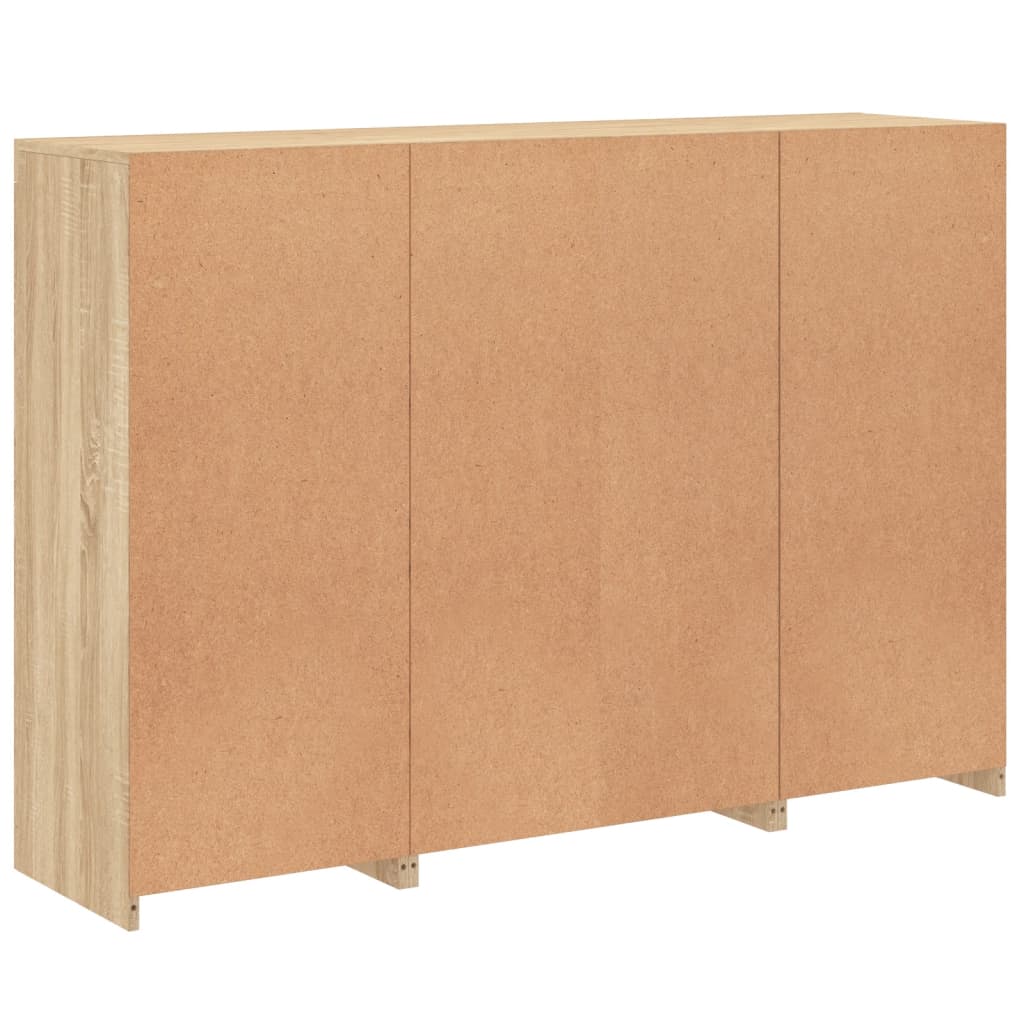 vidaXL Sideboards with LED Lights 3 pcs Sonoma Oak Engineered Wood