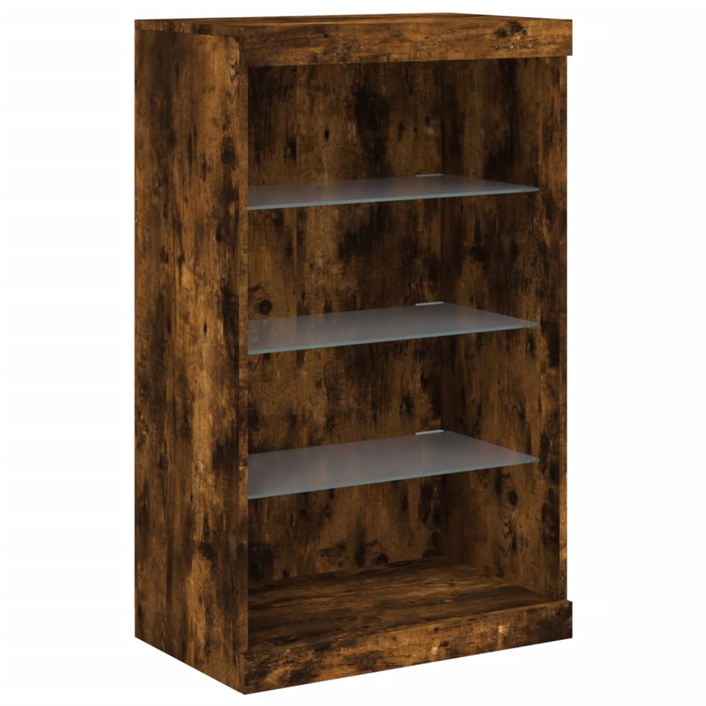 vidaXL Sideboard | Set of 3 | Smoked Oak | Engineered Wood, Glass | Medium