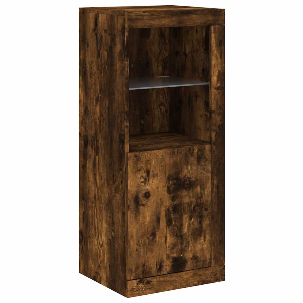 vidaXL Sideboard | Set of 3 | Smoked Oak | Engineered Wood, Glass | Medium