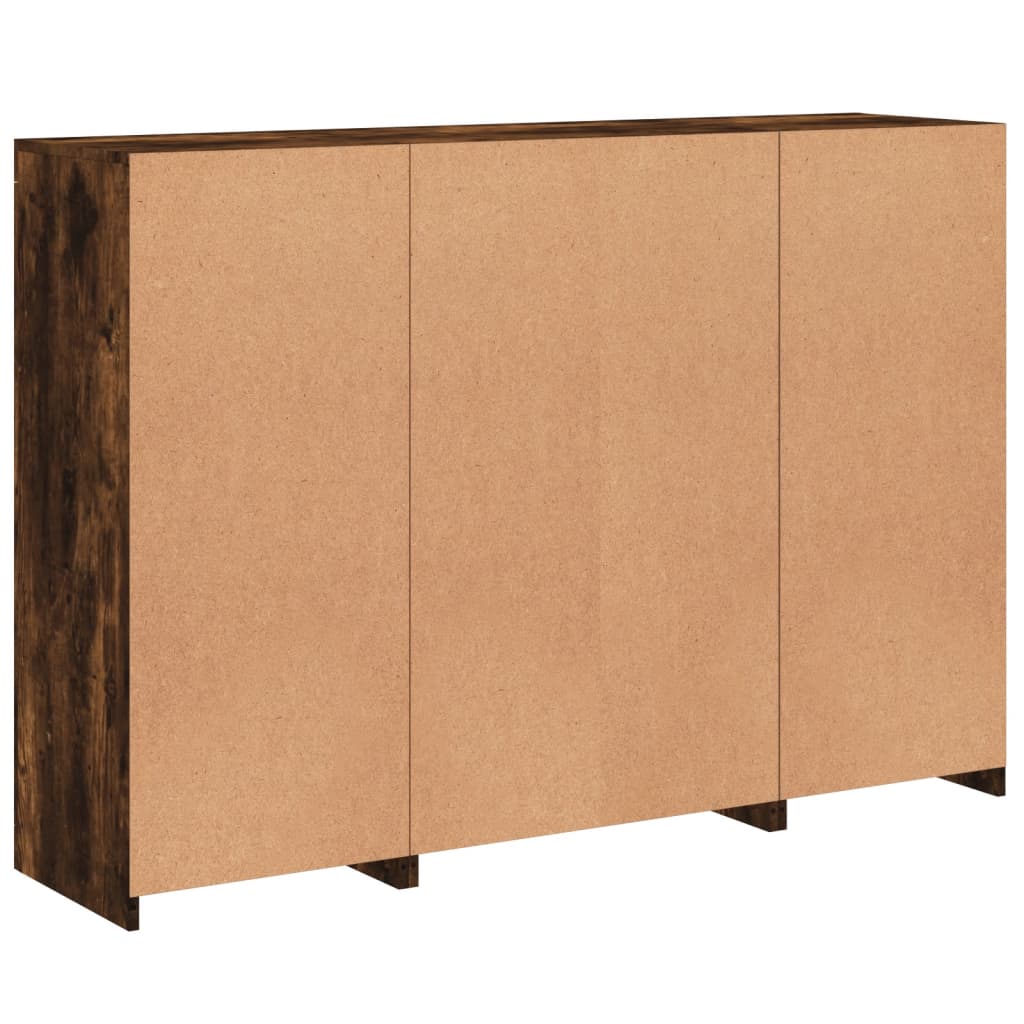vidaXL Sideboard | Set of 3 | Smoked Oak | Engineered Wood, Glass | Medium