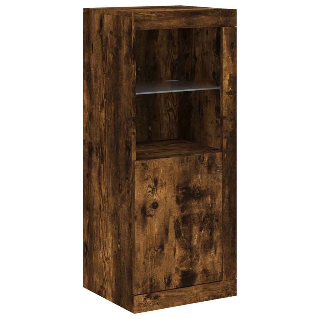 vidaXL Sideboards with LED Lights 3 pcs Smoked Oak Engineered Wood