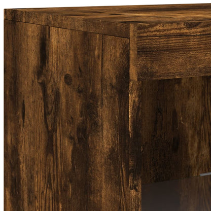 vidaXL Sideboards with LED Lights 3 pcs Smoked Oak Engineered Wood