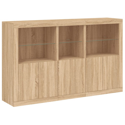 vidaXL Sideboard with LED Lights Sonoma Oak 162x37x100 cm