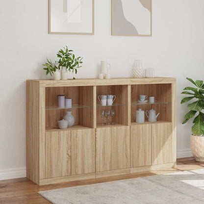 vidaXL Sideboard with LED Lights Sonoma Oak 162x37x100 cm