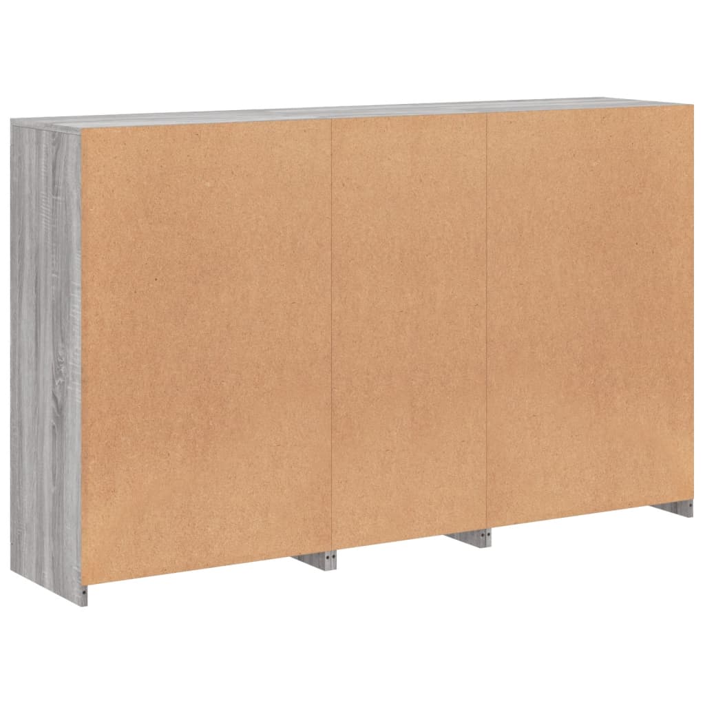 vidaXL Sideboard with LED Lights Grey Sonoma 162x37x100 cm