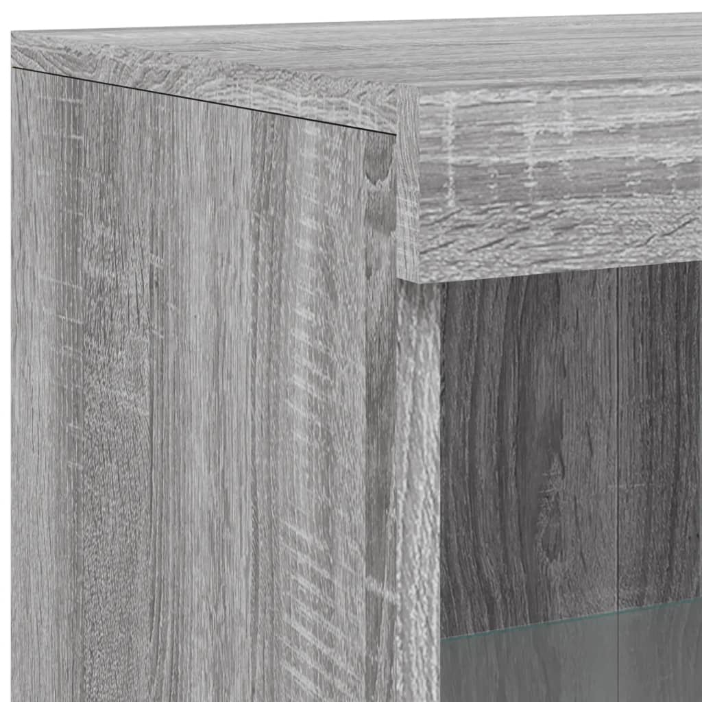 vidaXL Sideboard with LED Lights Grey Sonoma 162x37x100 cm