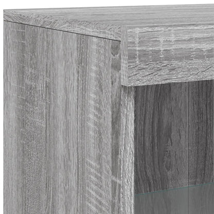 vidaXL Sideboard with LED Lights Grey Sonoma 162x37x100 cm