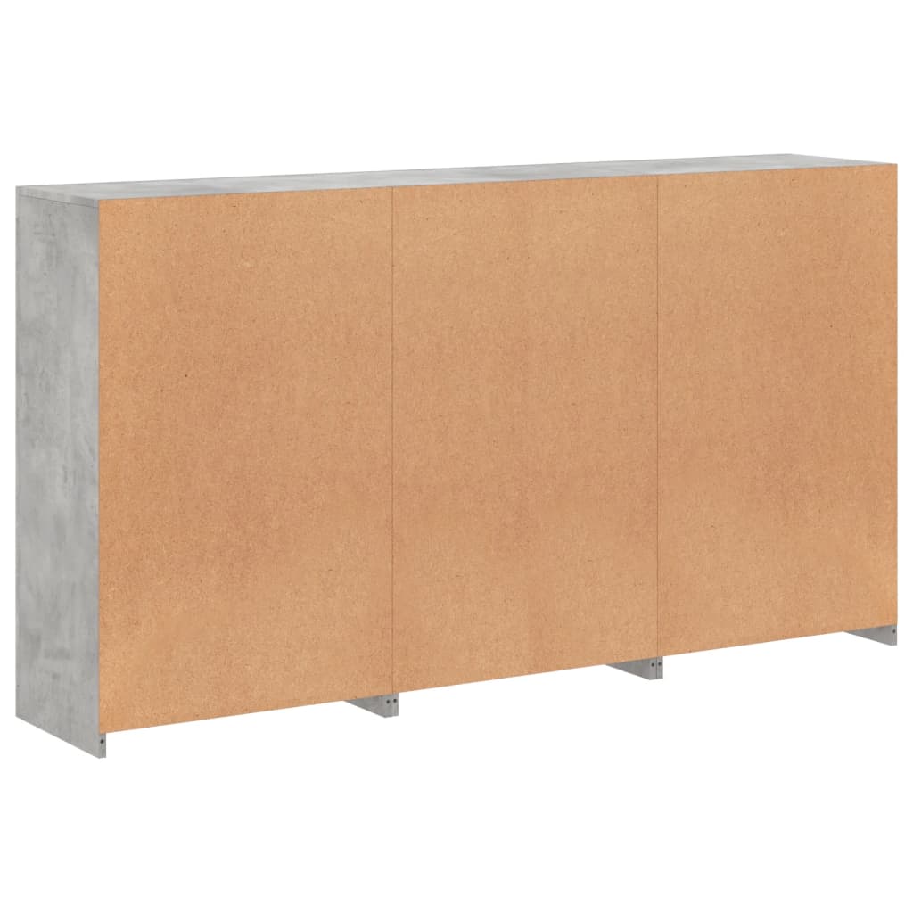vidaXL Sideboard with LED Lights Concrete Grey 181,5x37x100 cm