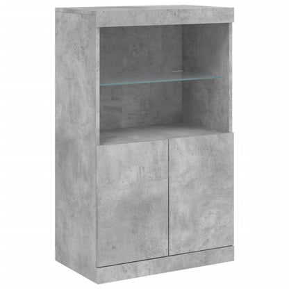 vidaXL Sideboard with LED Lights Concrete Grey 181,5x37x100 cm
