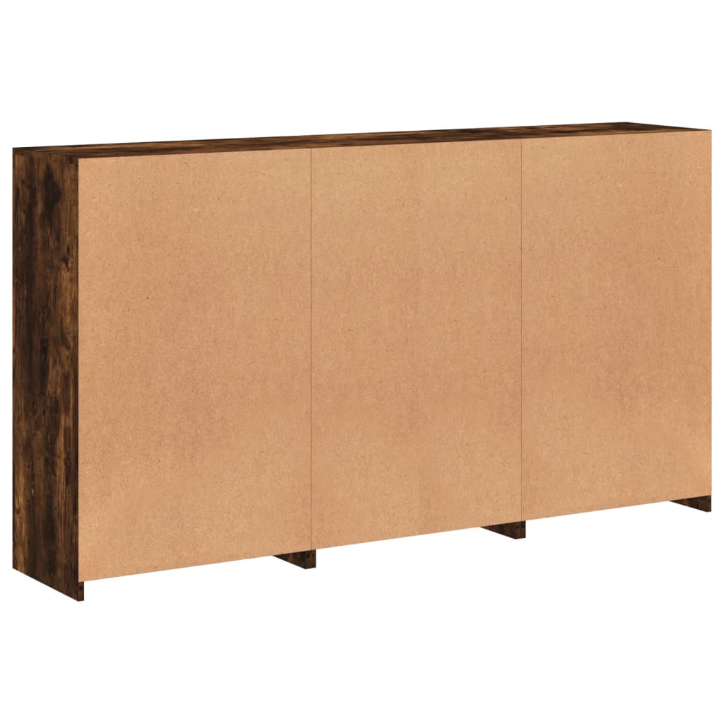 vidaXL Sideboard with LED Lights Smoked Oak 181.5x37x100 cm