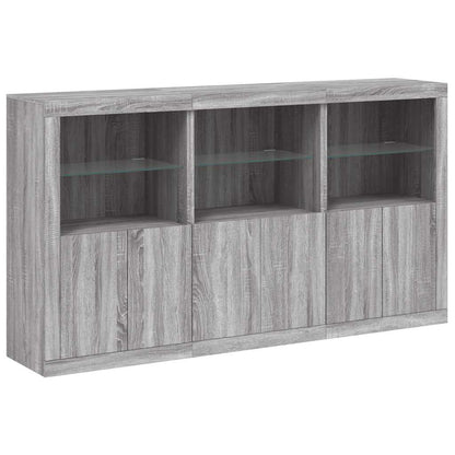 vidaXL Sideboard with LED Lights Grey Sonoma 181,5x37x100 cm