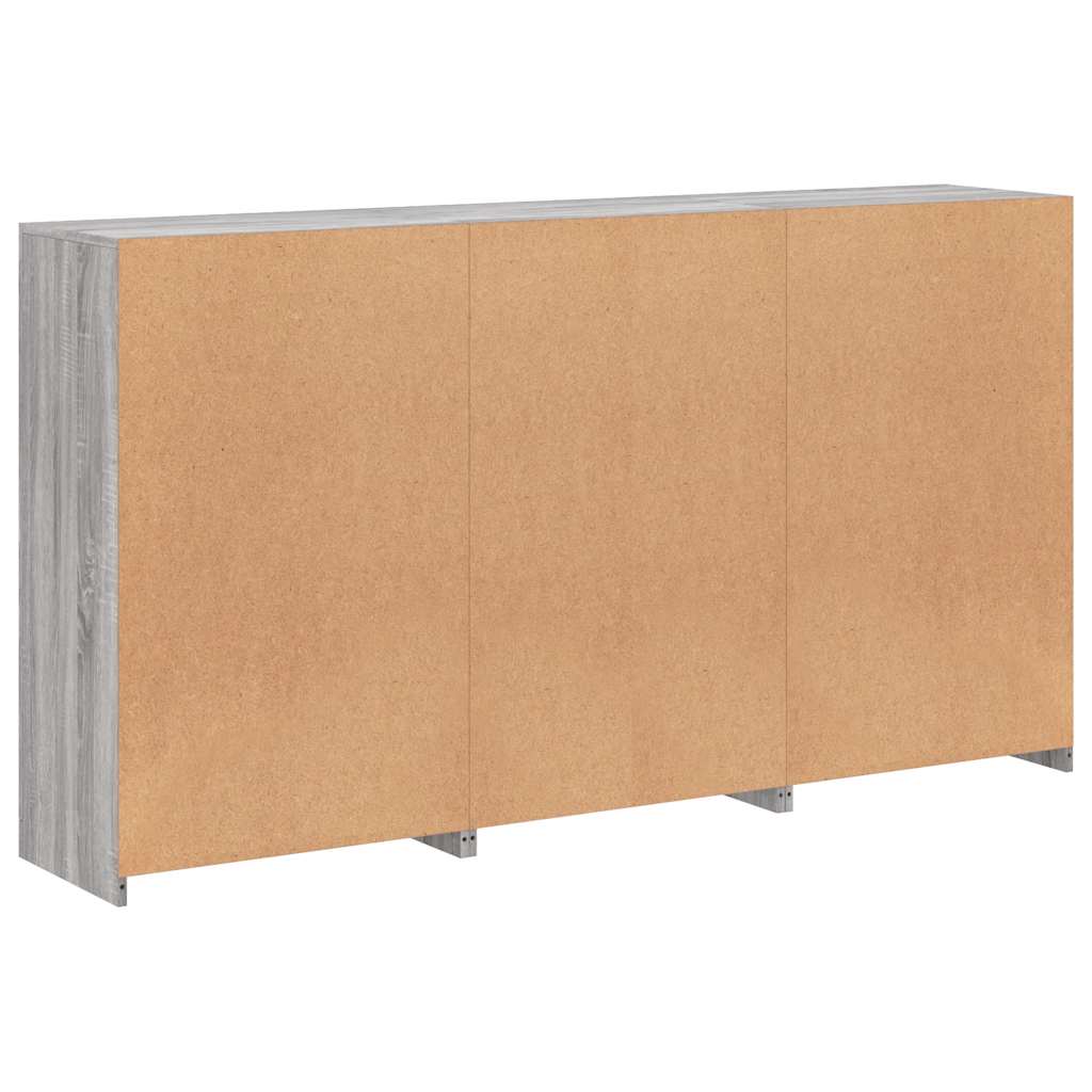 vidaXL Sideboard with LED Lights Grey Sonoma 181,5x37x100 cm