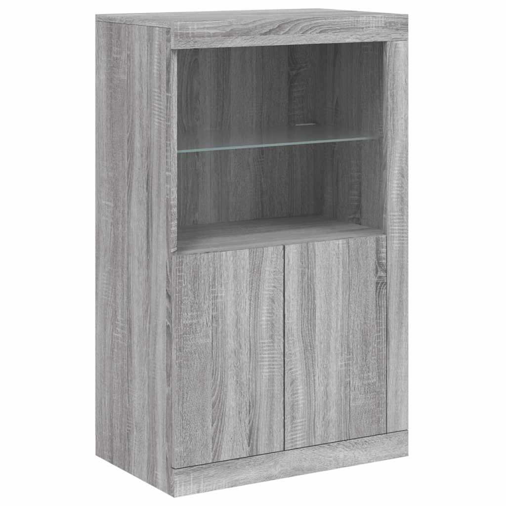 vidaXL Sideboard with LED Lights Grey Sonoma 181,5x37x100 cm