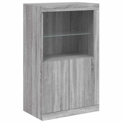 vidaXL Sideboard with LED Lights Grey Sonoma 181,5x37x100 cm