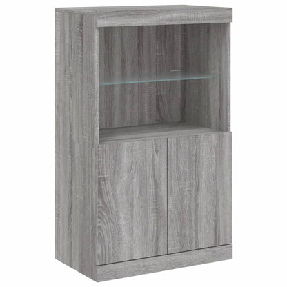 vidaXL Sideboard with LED Lights Grey Sonoma 181.5x37x100 cm