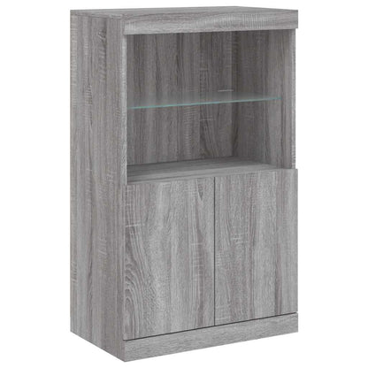 vidaXL Sideboard with LED Lights Grey Sonoma 181,5x37x100 cm