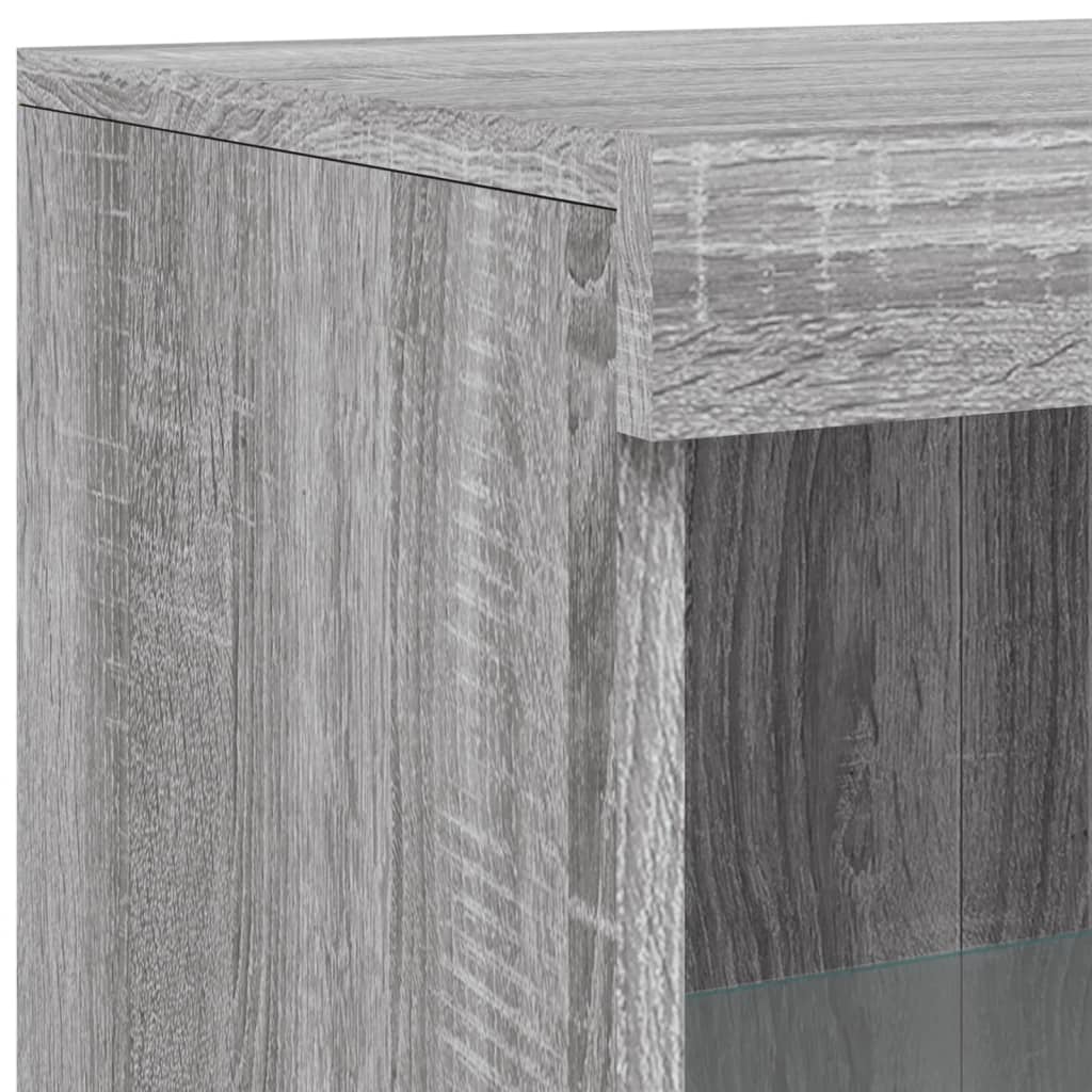 vidaXL Sideboard with LED Lights Grey Sonoma 181.5x37x100 cm