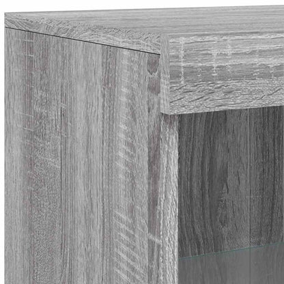 vidaXL Sideboard with LED Lights Grey Sonoma 181,5x37x100 cm