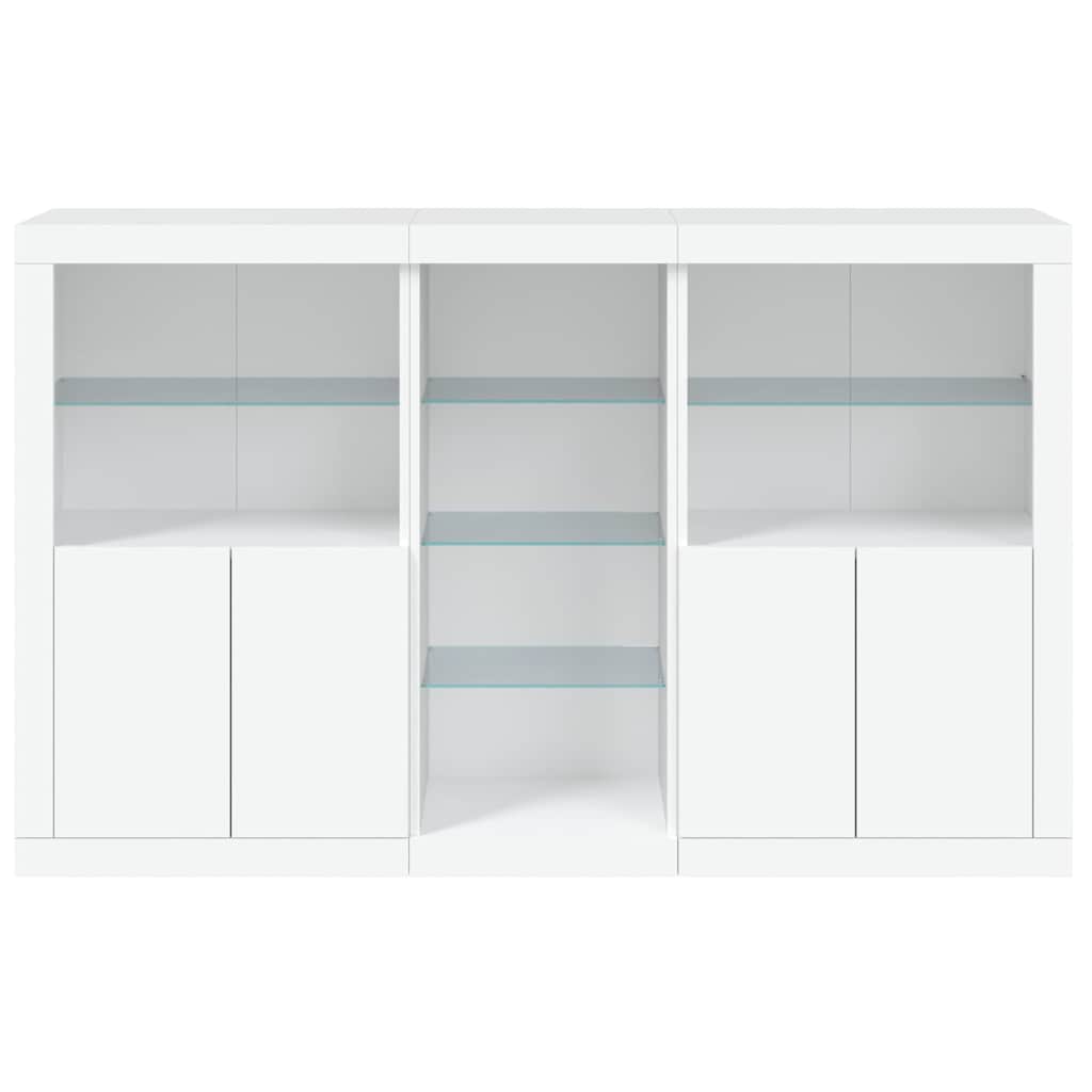vidaXL Sideboard with LED Lights White 162x37x100 cm