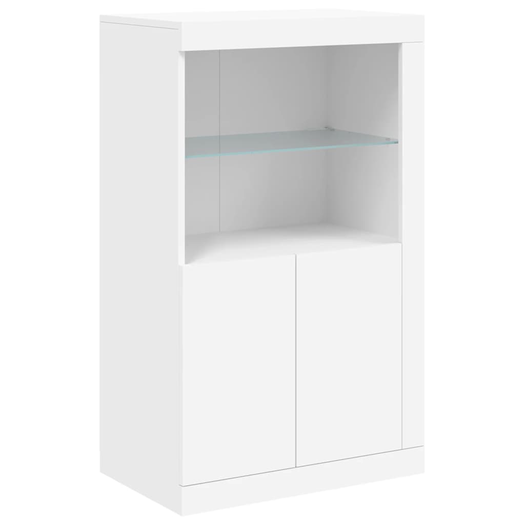 vidaXL Sideboard with LED Lights White 162x37x100 cm
