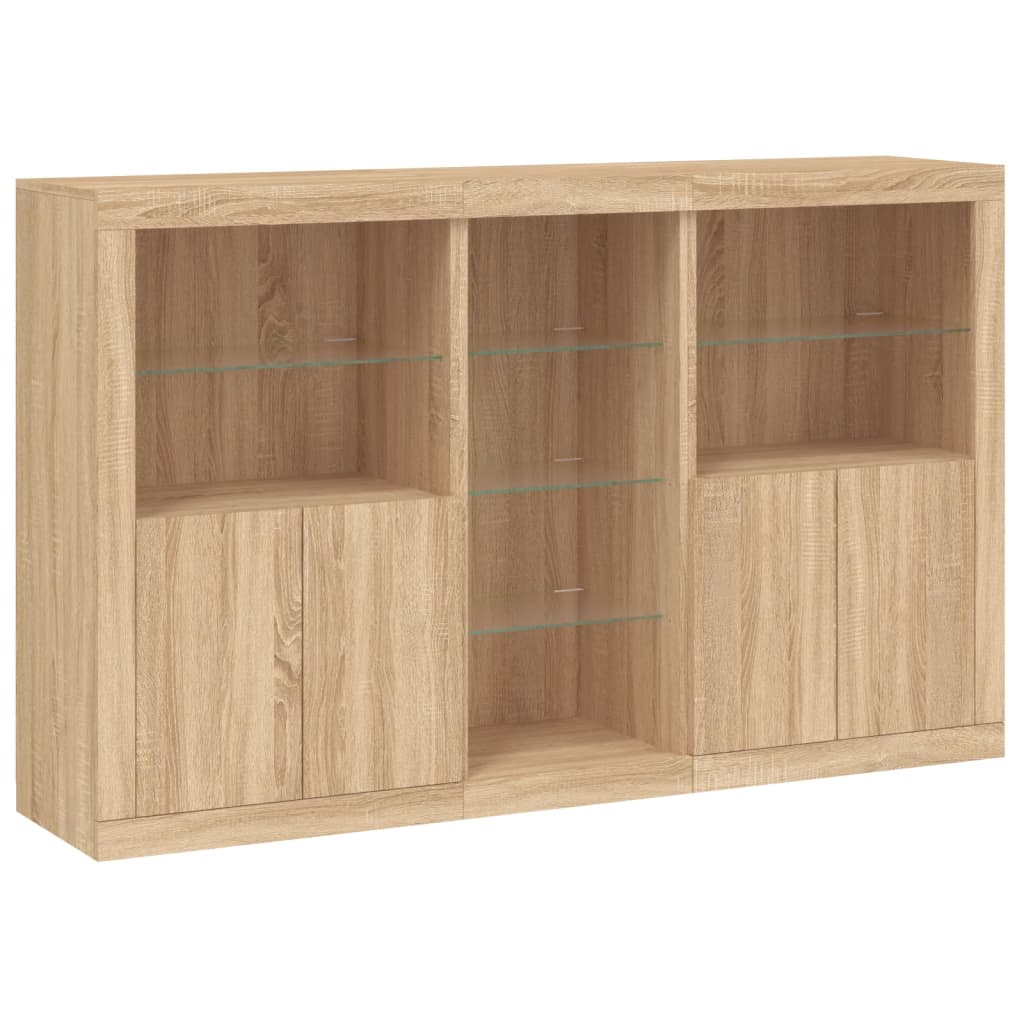 vidaXL Sideboard with LED Lights Sonoma Oak 162x37x100 cm