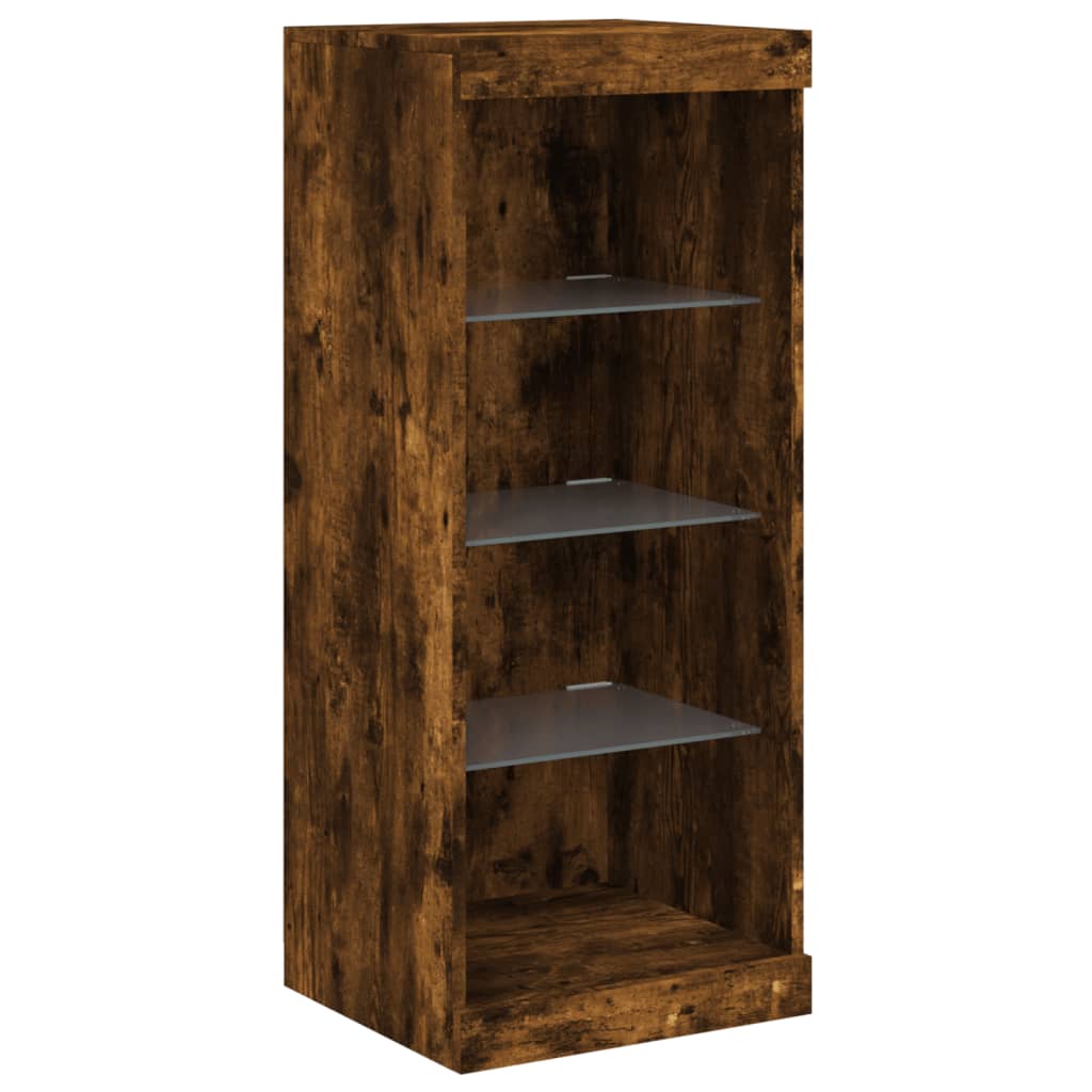 vidaXL Sideboard with LED Lights Smoked Oak 162x37x100 cm