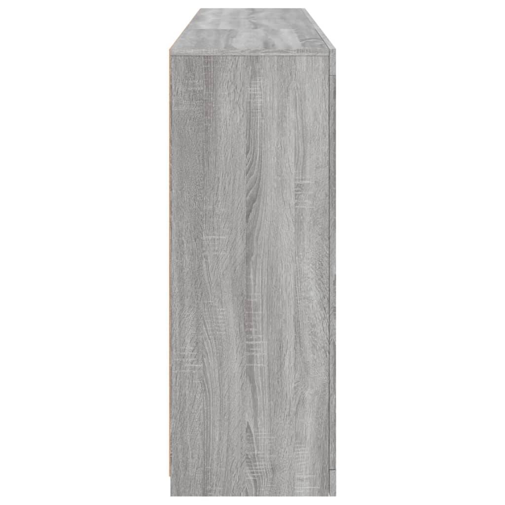 vidaXL Sideboard with LED Lights Grey Sonoma 162x37x100 cm
