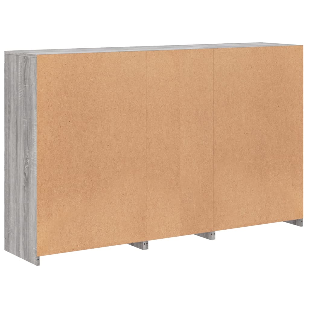 vidaXL Sideboard with LED Lights Grey Sonoma 162x37x100 cm