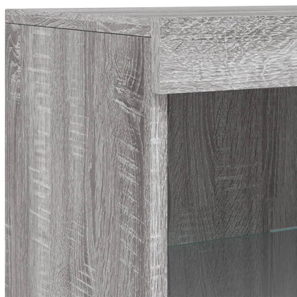 vidaXL Sideboard with LED Lights Grey Sonoma 162x37x100 cm